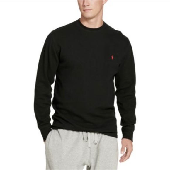 polo waffle knit thermal